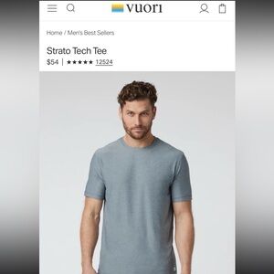 Vuori Gray Short Sleeve Tee Essential